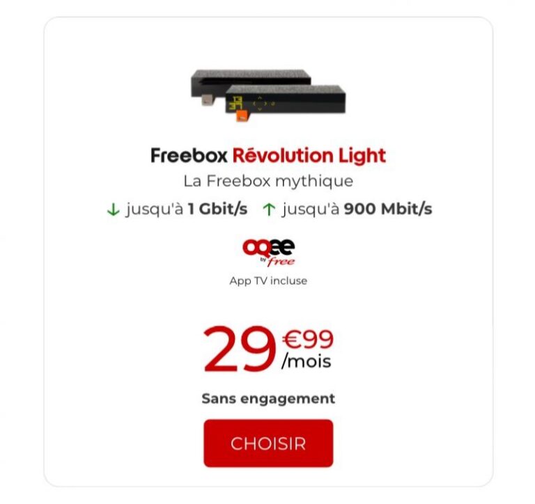 Free beendet Sonderaktion für Freebox Révolution Light und kehrt zu ursprünglichem Preis zurück